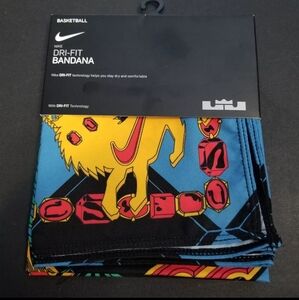 Nike Lebron James Jewel Lion Dri Fit Bandana OSFM Unisex Blue Gold Black Red